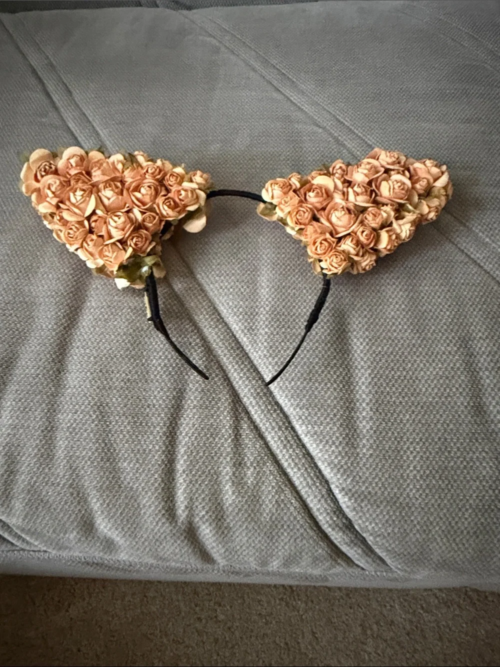 cult gaia Peach Floral Cat Ear Headband